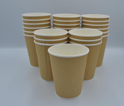 China Ripple Paper Cups, with PE lining, 8oz,12oz,16oz, Insulated - No Need For Sleeves for sale