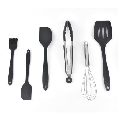 China Hot Selling Viable Silicone Amazon Utensils Silicone Cookware Instruments Spatula Baking Set of 6 for Baking and Cooking for sale