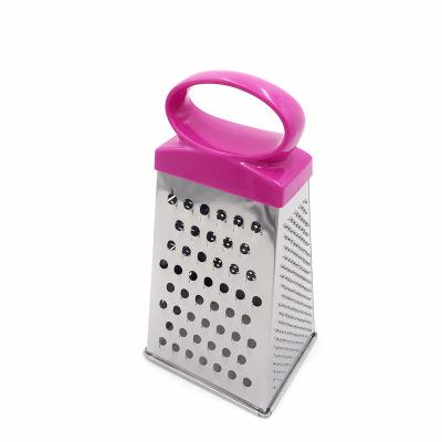 China Sustainable Stainless Steel Grater For Kitchen Multi Purpose Vegetable Slicer Stainless Steel Cheese Grinder 4 Hand Held Blades for sale