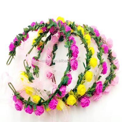 China 2016 Child Bride Headdress Leaves And Garland Plastic Hair Band for sale