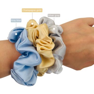 China Popular Wholesale Custom High Quality Eco-friendly Slip 100% Pure Grade 6A Mulberry Silk Scrunchie for sale