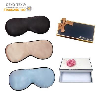 China Satin Eye Mask With Elastic Band Gift Box Adjustable Color Satin Eye Mask Sleep Private Label Hot Sale Customized Eye Mask Various for sale