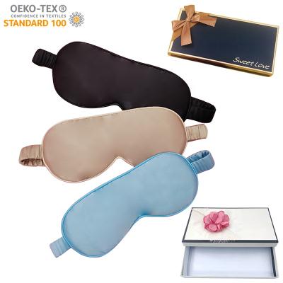 China Satin Eye Mask With Satin Elastic Band Amazon Supplier Satin Fabric Eye Mask Gift Box Portable Sleep Mask With Soft Band for sale