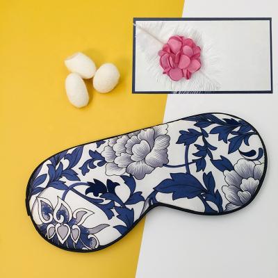 China Factory Price Hot Sale 100% Printed Pure Silk Printed Eyemask With High Comfortable With Adjustable Elastic Band for sale