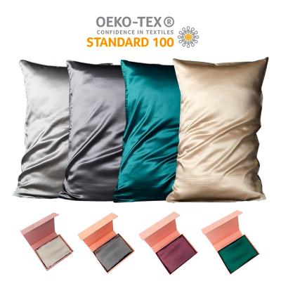 China Hot Sale 19mm/22mm/16mm Anti-Static 100% Pure Silk Wrap Pillow Case Organic Grade 6a Silk Pillow Case Gift Set for sale