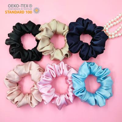 China Hot Sale Fashion Christmas Gift Plain Color Elastic Bands Gifts Handmade Hair Scrunchies for sale