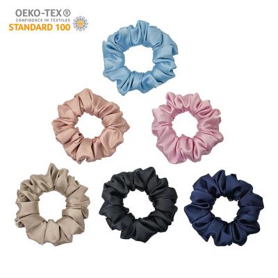 China Wholesale fashion price faux silk hair scrunchies satin elastic bands soft shiny soft pink tie fabric hair scrunchies for sale