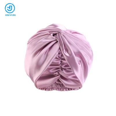 China Fashion Hood Satin 100% Mulberry Silk Soft Smooth Feeling Sheer Comfortable Night Cap for sale