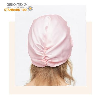 China Fashion factory wholesale sleepcap sample mulberry silk turban silk fabric ready reversible silk hood for sale