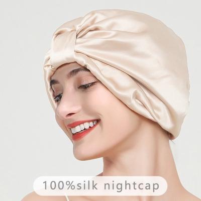 China Wholesale Fashion Women's Pure Organic Silk Hair Hood Long Silk Hair Sleeping Hood Hat Wholesale for sale