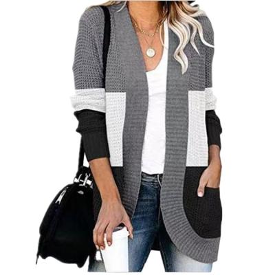 China 2021 Breathable Fashion Wholesale Autumn Bulks Long Stripe Women Cardigan Coat for sale