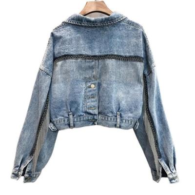 China 2021Hot Sale QUICK DRY Women Fork Long Street Autumn Jeans Casual Outwear Tassel Sleeve Jacket for sale