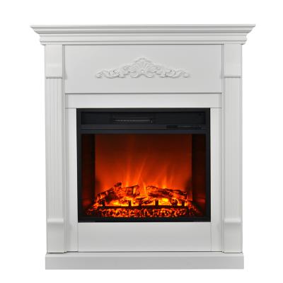 China White Hotel Fire Place Log Electric Fireplace Mantel Decor TV Stand Heater With Led Flame for sale