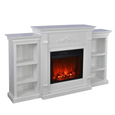 China Hotel Insert Electric Fireplace With Mantel Indoor Decor Electric Fireplace TV Stand White for sale