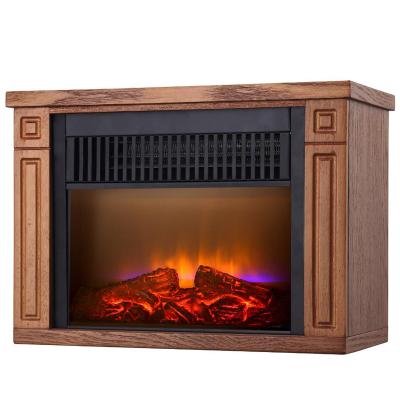 China Hotel Flame 13 Inch Freestanding 3d Portable ELECTRIC HEATER Wood Fireplace MDF for sale