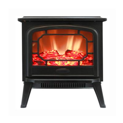 China Hotel Small Flame Free Home Decorative Portable Table Top Steel Electric Fireplace Heater for sale