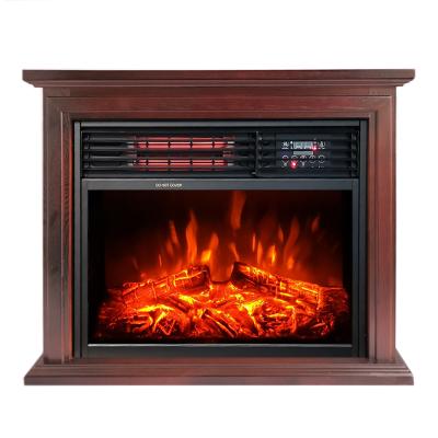 China Hotel Portable 3d Flame ELECTRIC HEATER Wooden Infrared Freestanding Fireplace for sale