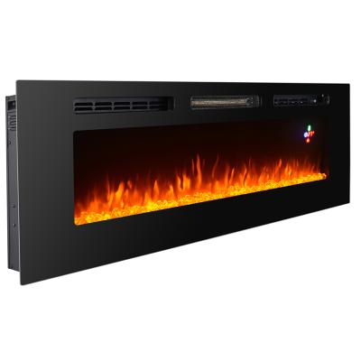 China 40 Inch Electric Fireplace Indoor Rv Built In Led Light Wall Recessed Power Flame Adjustable Timer Decorative Sales Hotel for sale