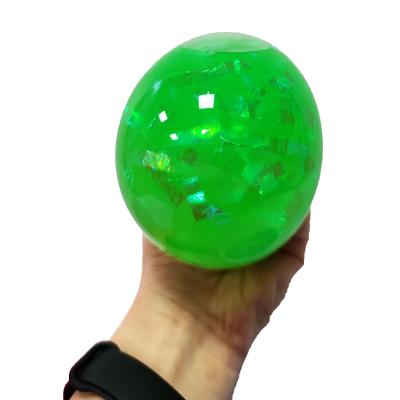 China Playing Amazon Glitter Foil Squeeze Hot Selling Jumbo Juggernaut Balls Squeeze Balls Anti-stress Ball Gift For Kids for sale