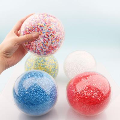 China Popular 12cm Squeeze Balls for Kids Colored EPS Foam Bead Balls for Adults Sensory Toys for Boys and Girls Big Size Balls Relaxing Toys Jump Yoys for sale