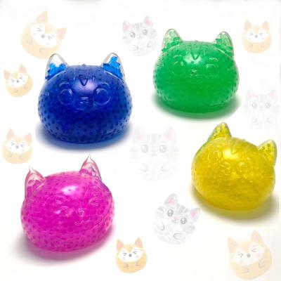 China TPR Factory Sale Direct Cat Shape Jumbo Squeeze Ball Squeeze Ball Anti-stress Water Beads Ball Gift For Kids for sale