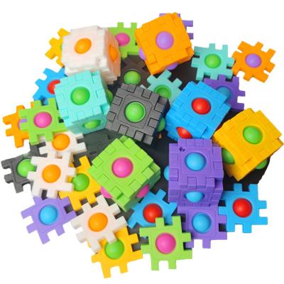 China Educational DIY Toy Set Push Pop Bubble Building Blocks Building Pieces Toy Sets For Kids Sensory Educational Relaxing Puzzle Relaxing Toys Pop Up Toys for sale