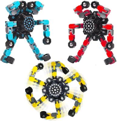 China Shaping Funny Sensory Spinners Fingertip Transformable Gyro Spinner Toys DIY Deformation Robot Transformable Fingertip Toys Relaxing Spinning Toys for sale