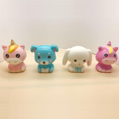 China Relieve Stress Squishy Slow Rising Cows Cat Puppy Colored PU Sponge Toys for sale