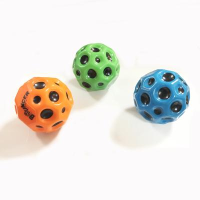 China Promotional Compression Toy Moon High Bouncing Ball Coral Sports Anti Stress Ball Multi-hole PU Foam Ball From Toy Factory Direct Sell 7CM for sale