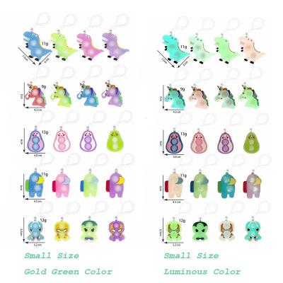 China Hot Selling Amazon New Style Fashionable New Style Bubble Push Bubble Unicorn Dinosaur Rainbow Luminous Keys Chains For Kids Adults Toys Kids Children Relaxing Shaker Noise Toys for sale