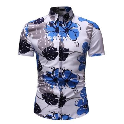 China Mens Summer Fashion Leisure Wear Print Breathable Shorts Sleeved Casual Shirt for sale