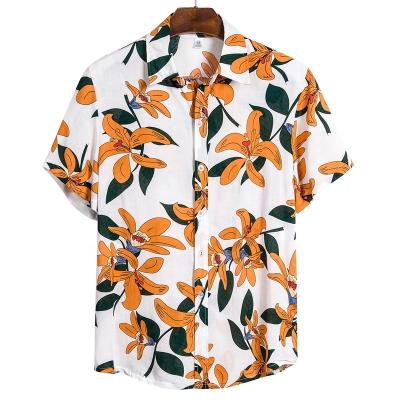 China Breathable Beach Shirt Men's Casual Hawaii Shirt Custom Printed Hawaiian Shirts For Men for sale