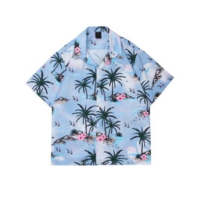 China Hawaiian Coconut Tree Shirt Mens Summer Material Mens Shirt Breathable Polo Shirts for sale