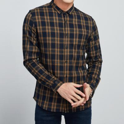 China Professional Supplier Red Black Shirt Mens Breathable Flannel Plaid Button Down Shirt Mens for sale