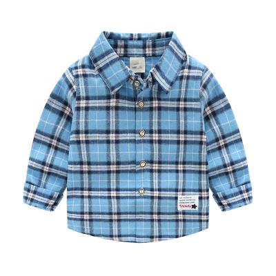 China Sustainable Baby Boy Flannel Shirts Kids Long Sleeve Tops Kid Clothes Plaid Shirt for sale