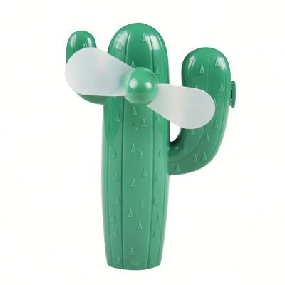 China Outdoor Rechargeable Portable Cartoon Hand Shape Fan Cute Cactus Fan for sale