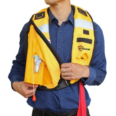 China Custom Adult Eyson Logo SOLAS Oxford Cloth Rescue Pfd Life Jaket Kayaking Life Vest Eyson Logo SOLAS Custom Floating Life Jaket Auto Snorkeling Inflatable Jacket for sale