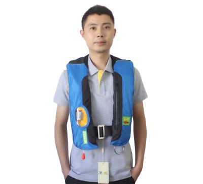 China Oxford Cloth 150N Automatic Manual Inflatable Buoyancy Aid With Pocket Fishing Life Jackets For Adult for sale