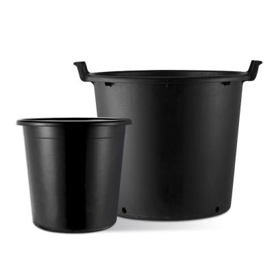 China Wholesale Black Minimalist Hot Sale Plant Extra Large Handle 5 15 50 70 Gallon Flowerpot Plant Nursery Garden Planter Plastic Flower Pot for sale