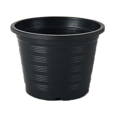 China Large Modern Decorative Plastic Plant Flower Pot Black Threaded Flower Pot Large for sale