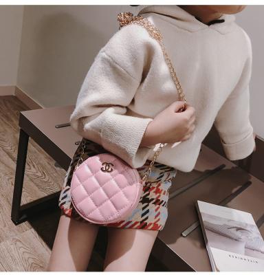 China PU Latest Style Mini Bags Purses Kids Designer Cute Round Shoulder Small Purses And Handbags For Girls for sale