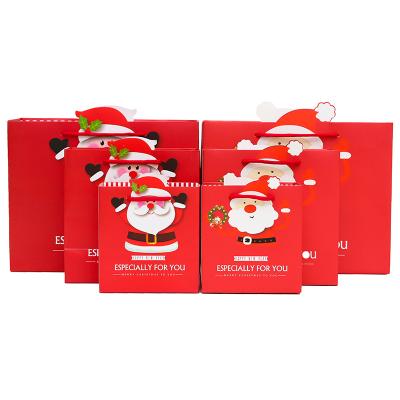 China Recycled Materials Wholesale Ready To Ship New Year Christmas Santa Shape Sack Snow Nougat Sack Christmas Shopping Bag for sale