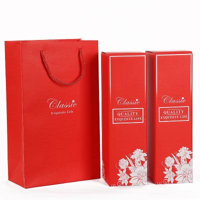 China Modern recycled materials luxury porcelain packaging/printing open door style red wine box carry boxes /wine charm box for sale