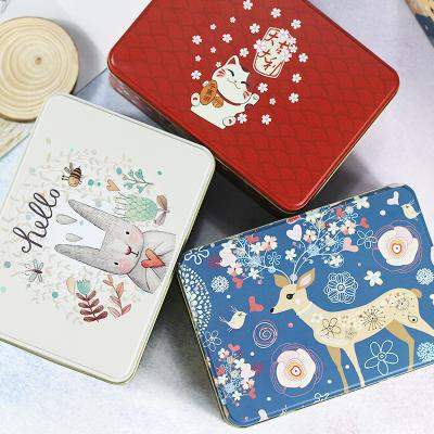 China Recyclable Bespoke Customized Christmas Rectangle Tin Box For Cookie Packaging for sale