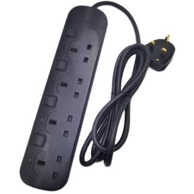 China 4 Ways UK Plug Power Strip With Individual Switch Lvi2006031316 for sale