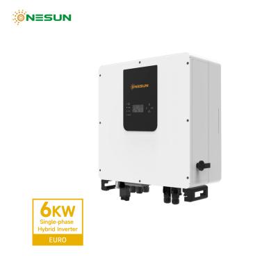 China ONESUN Factory 10 Years Warranty Ip65 4.6Kw 5Kw 6Kw Waterproof Hybrid Solar Inverter With Europe Grid Standards 480*210*495mm for sale