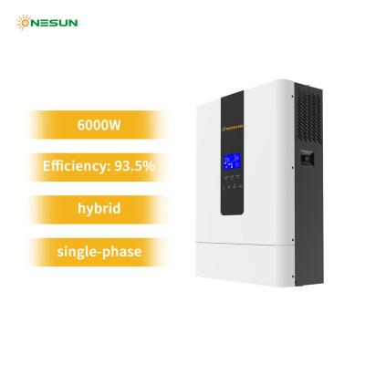 China ONESUN Waterproof Hybrid On/Off Single Phase Solar Power Inverter 6Kw 434*311*126.5mm for sale