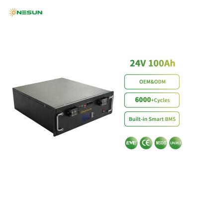 China Home Appliances Onesun A Grade 24V 100Ah Solar Backup Lithium Lifepo4 Battery For 6Kw Inverter for sale