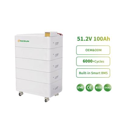 China Home Appliances Onesun Battery Factory 51.2V 100Ah Stacked Energy Storage Lithium Battery For Household Energy Storage for sale