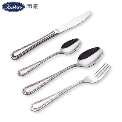 China OEM Viable International Silverware 4pcs Custom Spoon And Fork Thick Flatware 18/10 Stainless Steel Cutlery Set for sale